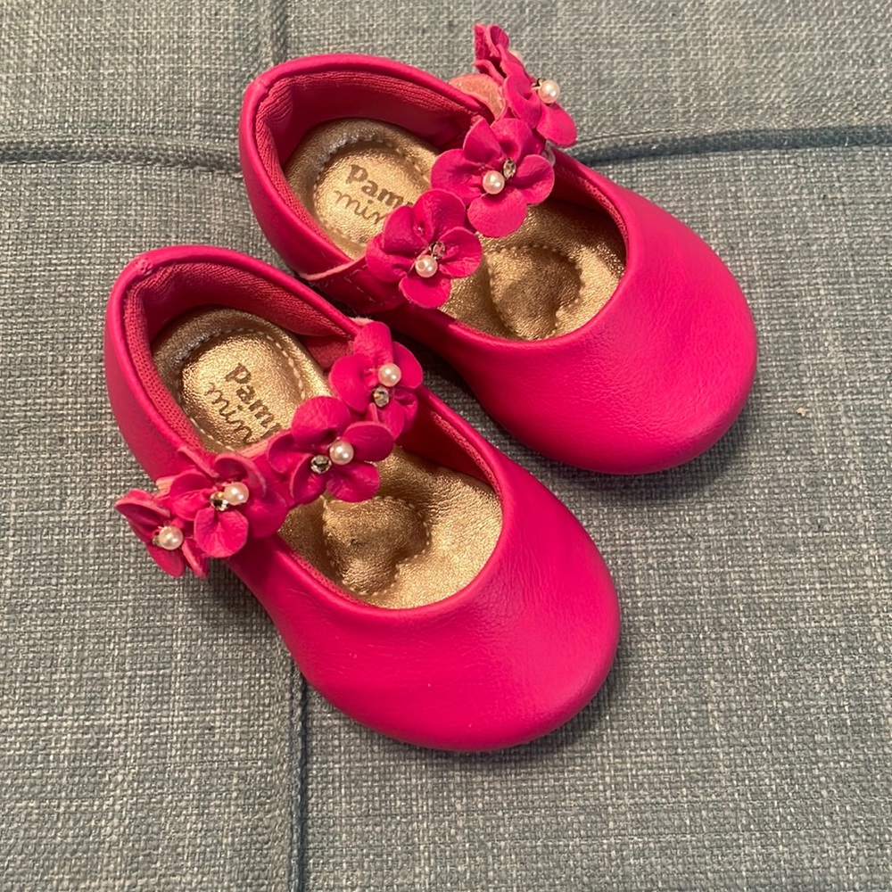 Pampili mini baby girl shoes size 1 newborn shoes pink